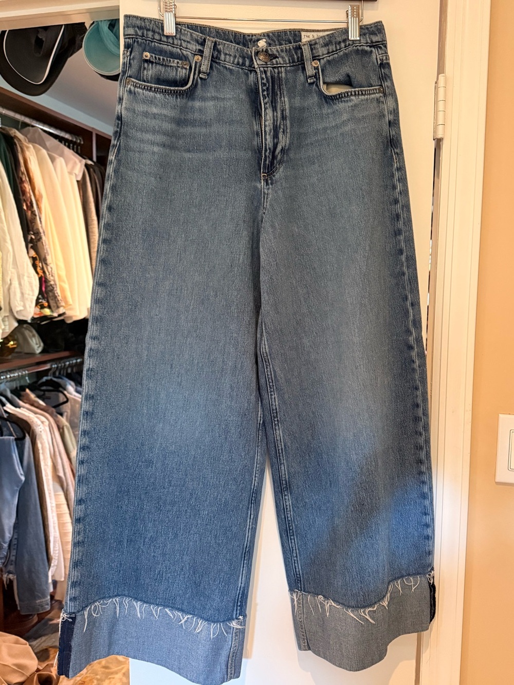 rag & bone Wide-Leg Jeans in Medium Blue Wash - Picture 2 of 6